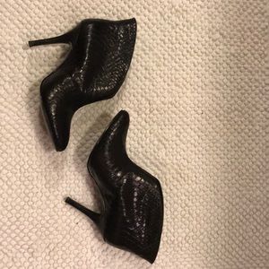 Black leather booties